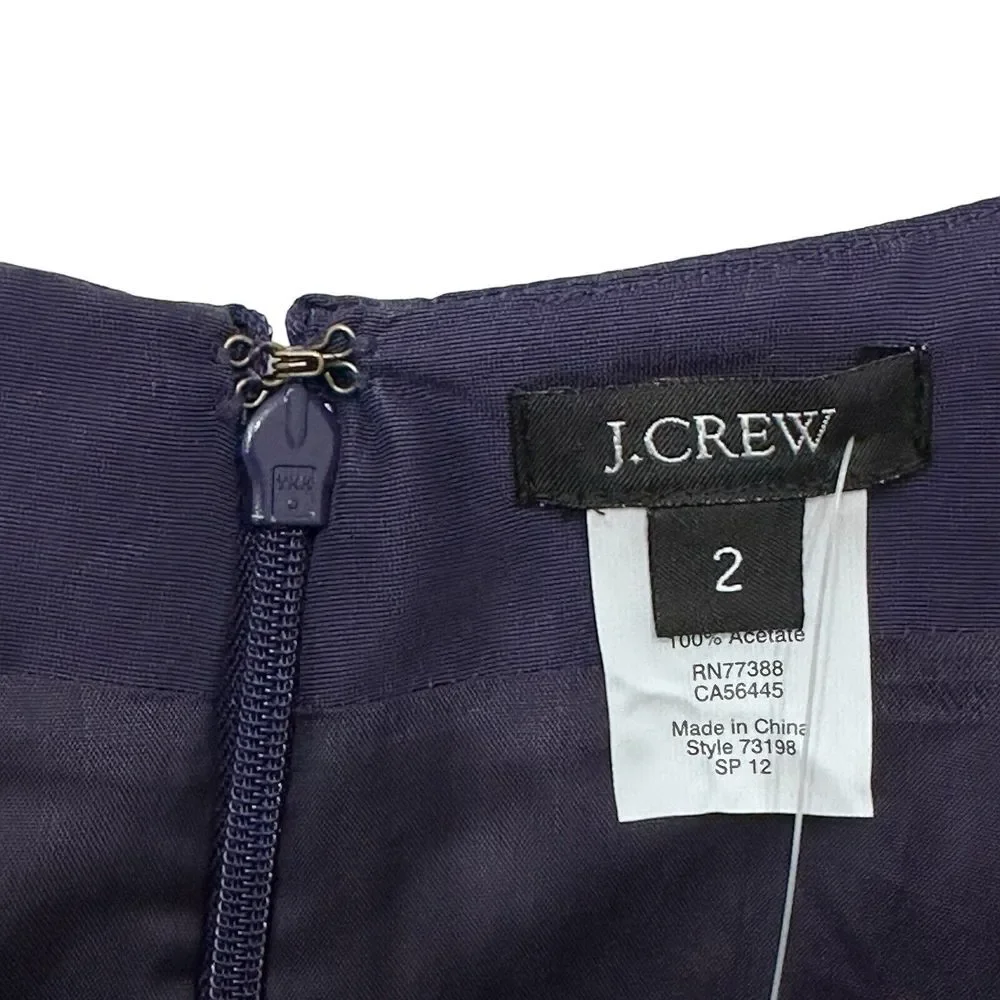 J CREW NWT Purple Silk Blend Fitted‎ Cap Sleeve Dress Size 2 Pockets